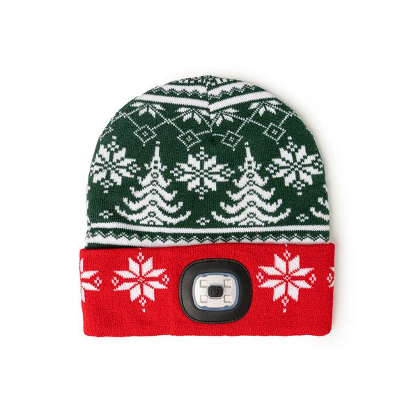Festive AF Nightscope USB Rechargeable LED Beanie - Christmas Trees