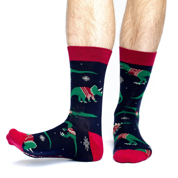 Christmas Sweater Dinosaur Socks
