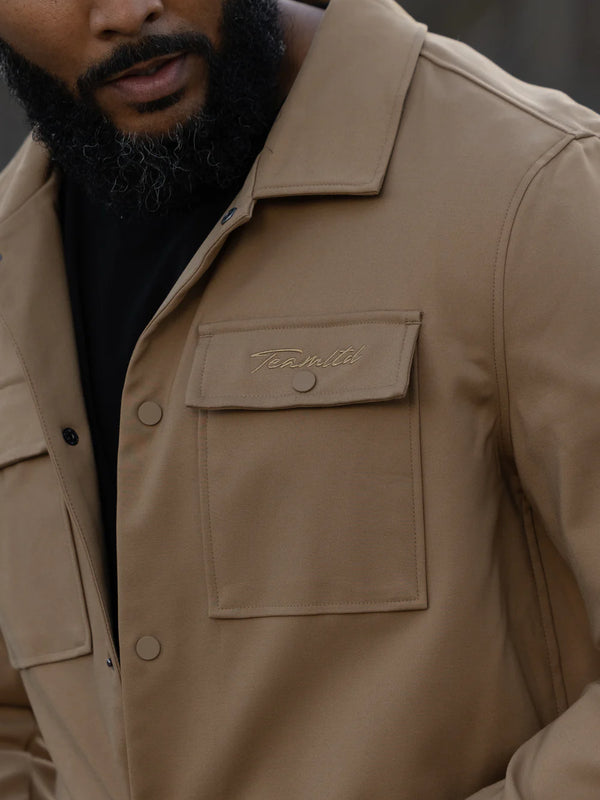 Khaki and black jacket top