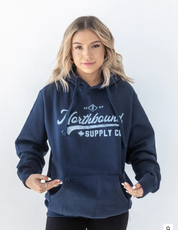 Vintage Script Hoodie - Navy